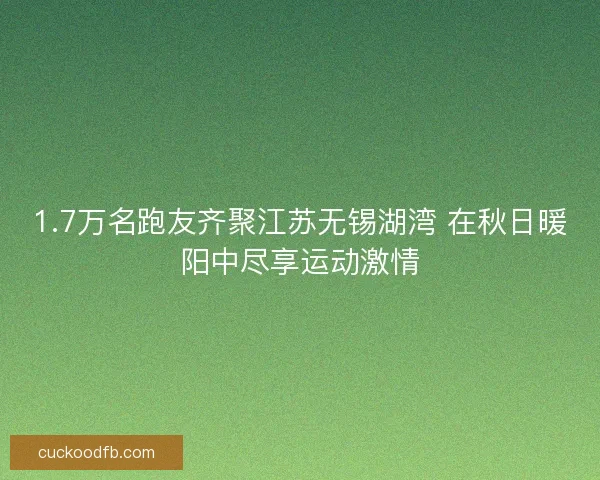1.7万名跑友齐聚江苏无锡湖湾 在秋日暖阳中尽享运动激情