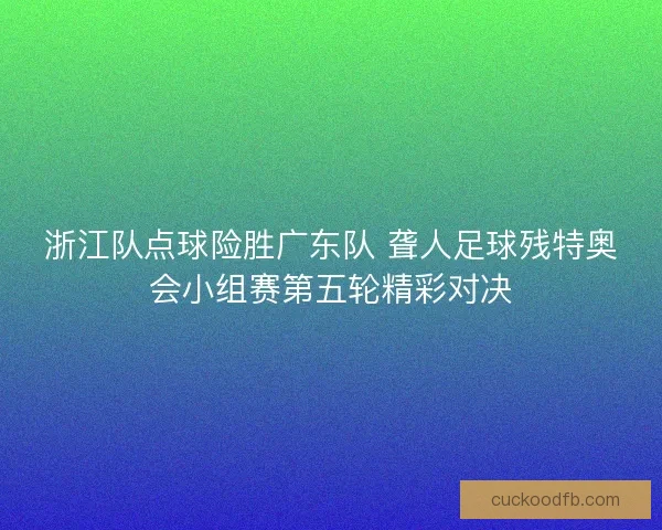浙江队点球险胜广东队 聋人足球残特奥会小组赛第五轮精彩对决