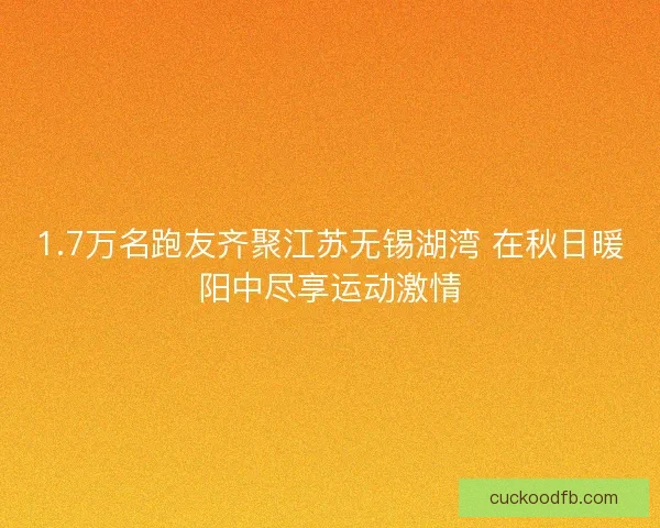 1.7万名跑友齐聚江苏无锡湖湾 在秋日暖阳中尽享运动激情