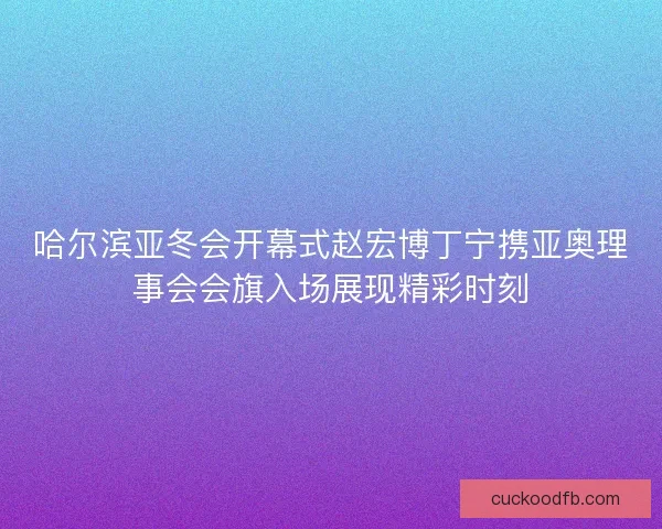 哈尔滨亚冬会开幕式赵宏博丁宁携亚奥理事会会旗入场展现精彩时刻 哈尔滨亚冬会开幕式赵宏博丁宁携亚奥理事会会旗入场展现精彩时刻